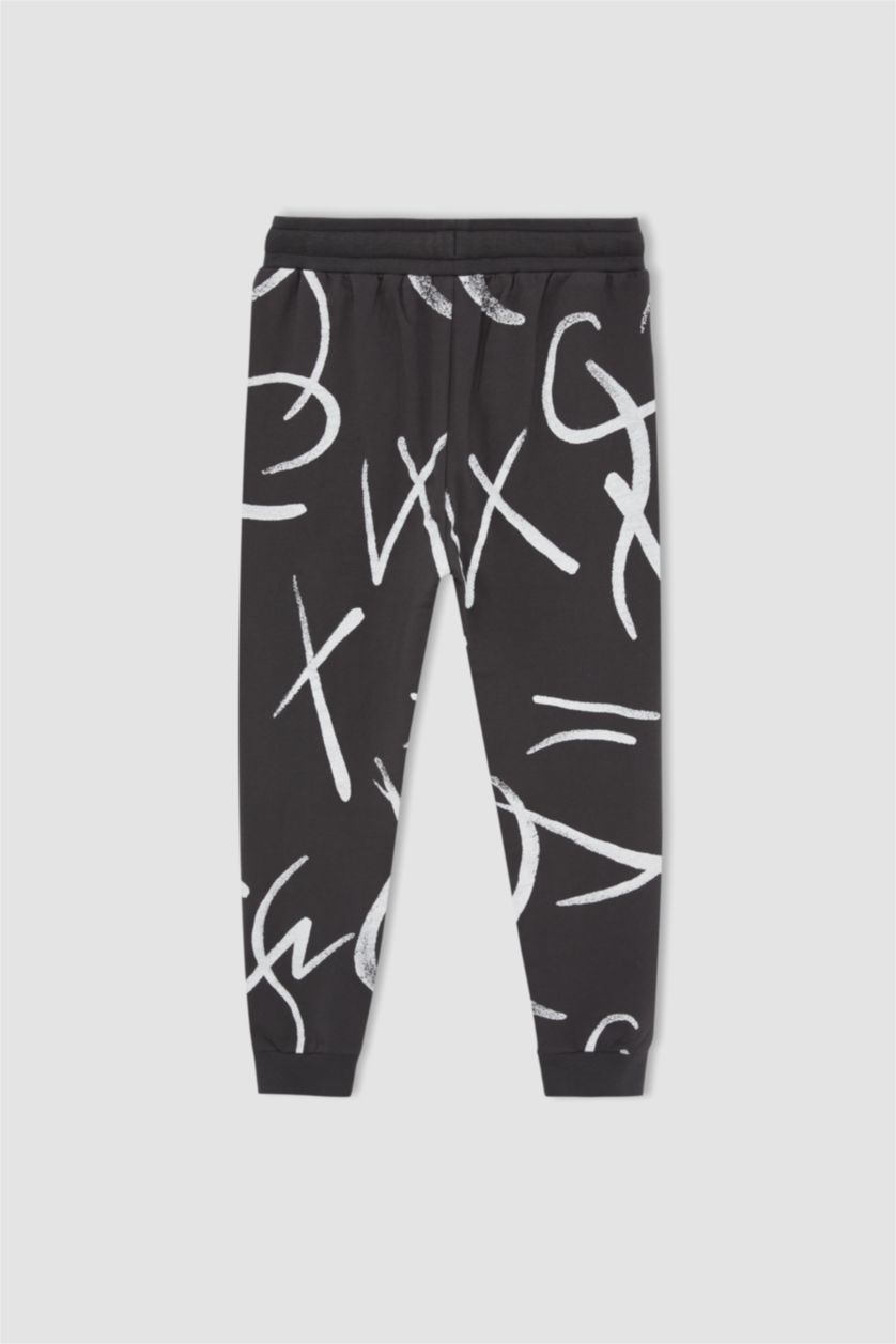 Erkek Çocuk - Genç Erkek Antrasit Erkek Çocuk Desenli Bisiklet Yaka 2'li Takım