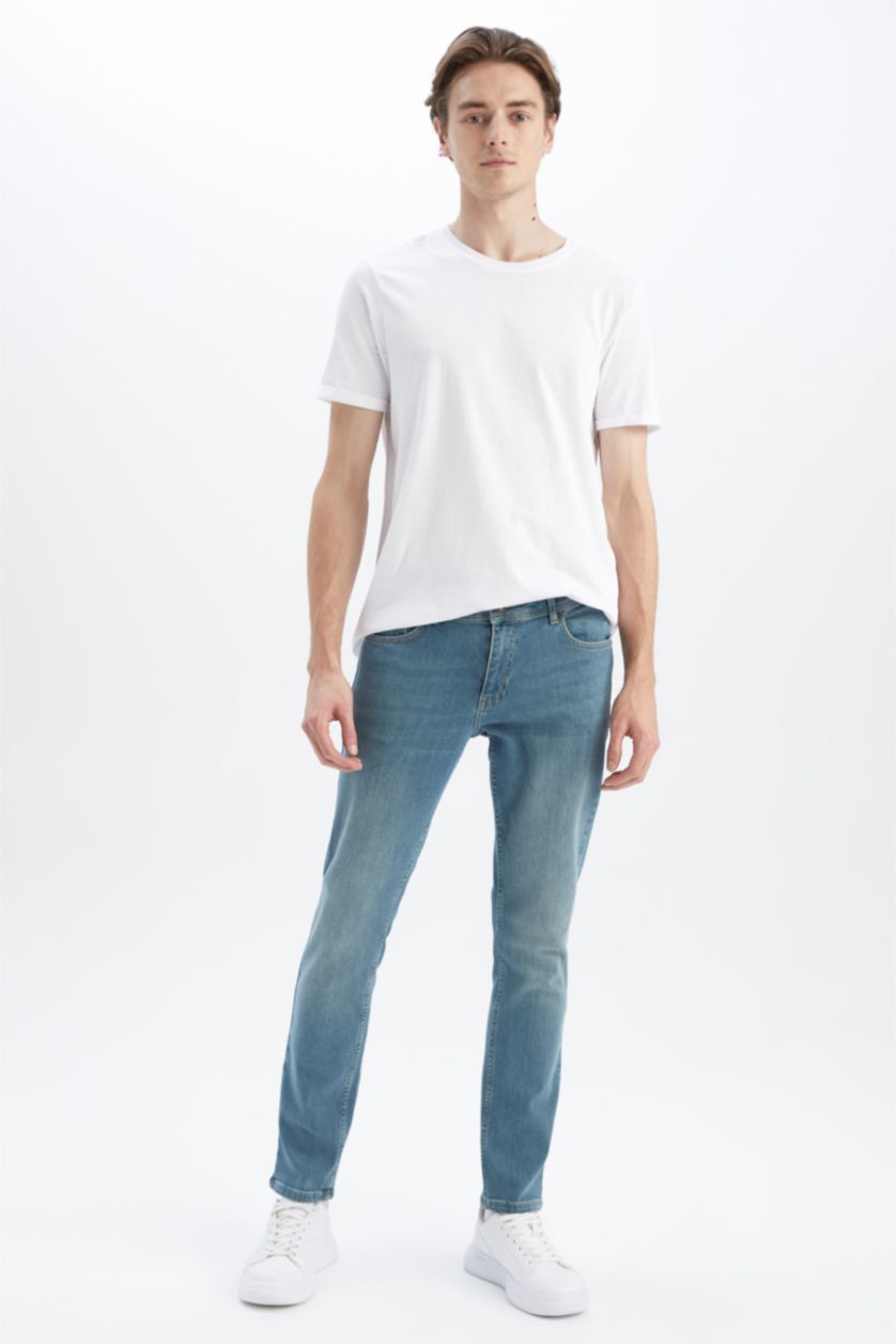 MAN Light Green Pedro Slim Fit Super Skinny Hem Jeans