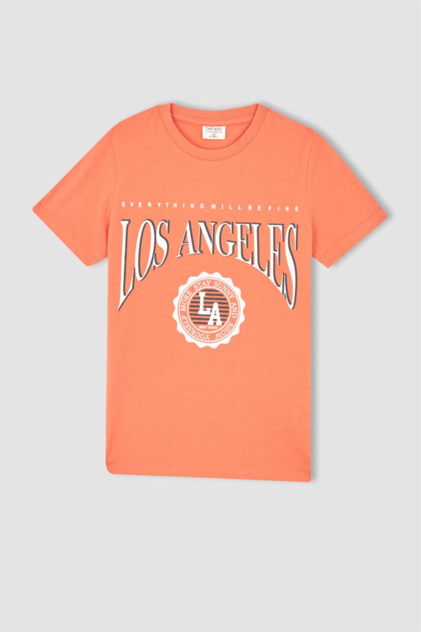 GARÇONS Orange T-shirt à manches courtes imprimé Los Angeles pour garçon