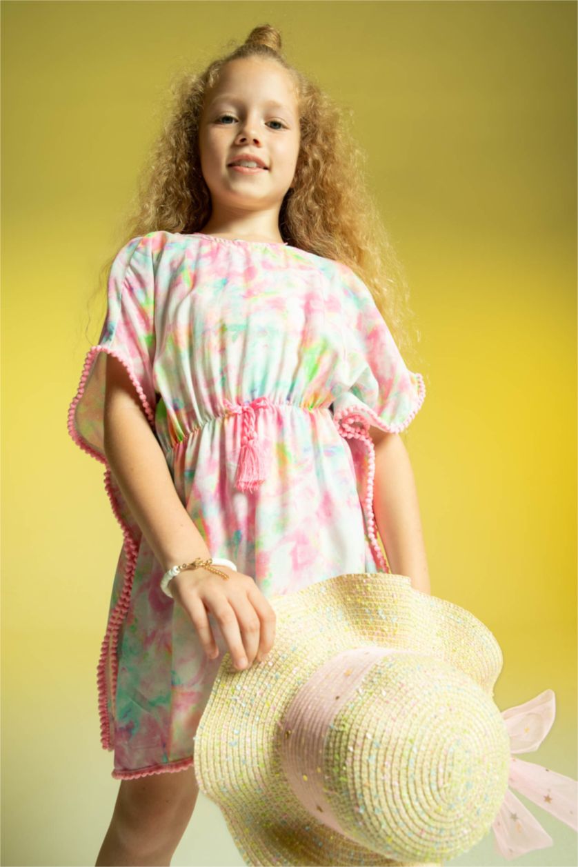 Девочки и подростки Светло-розовый Парео с принтом для девочек