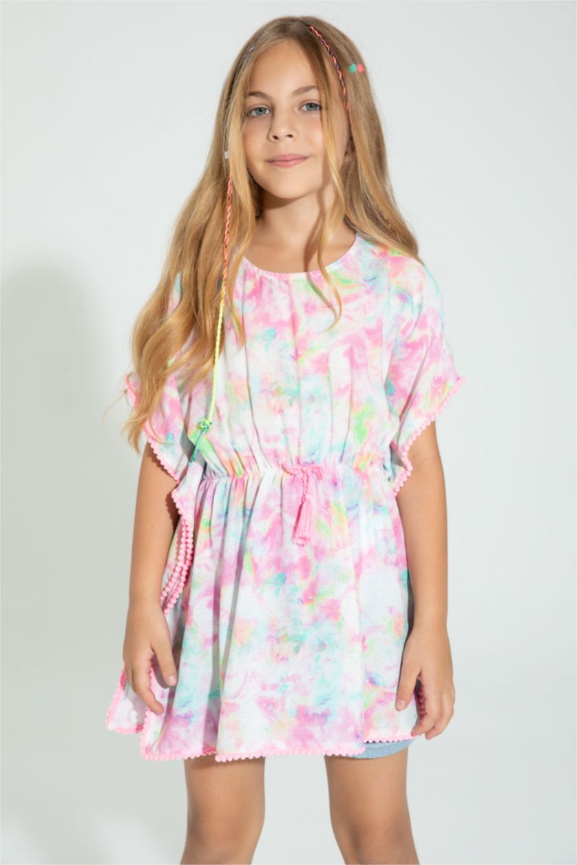 Девочки и подростки Светло-розовый Парео с принтом для девочек