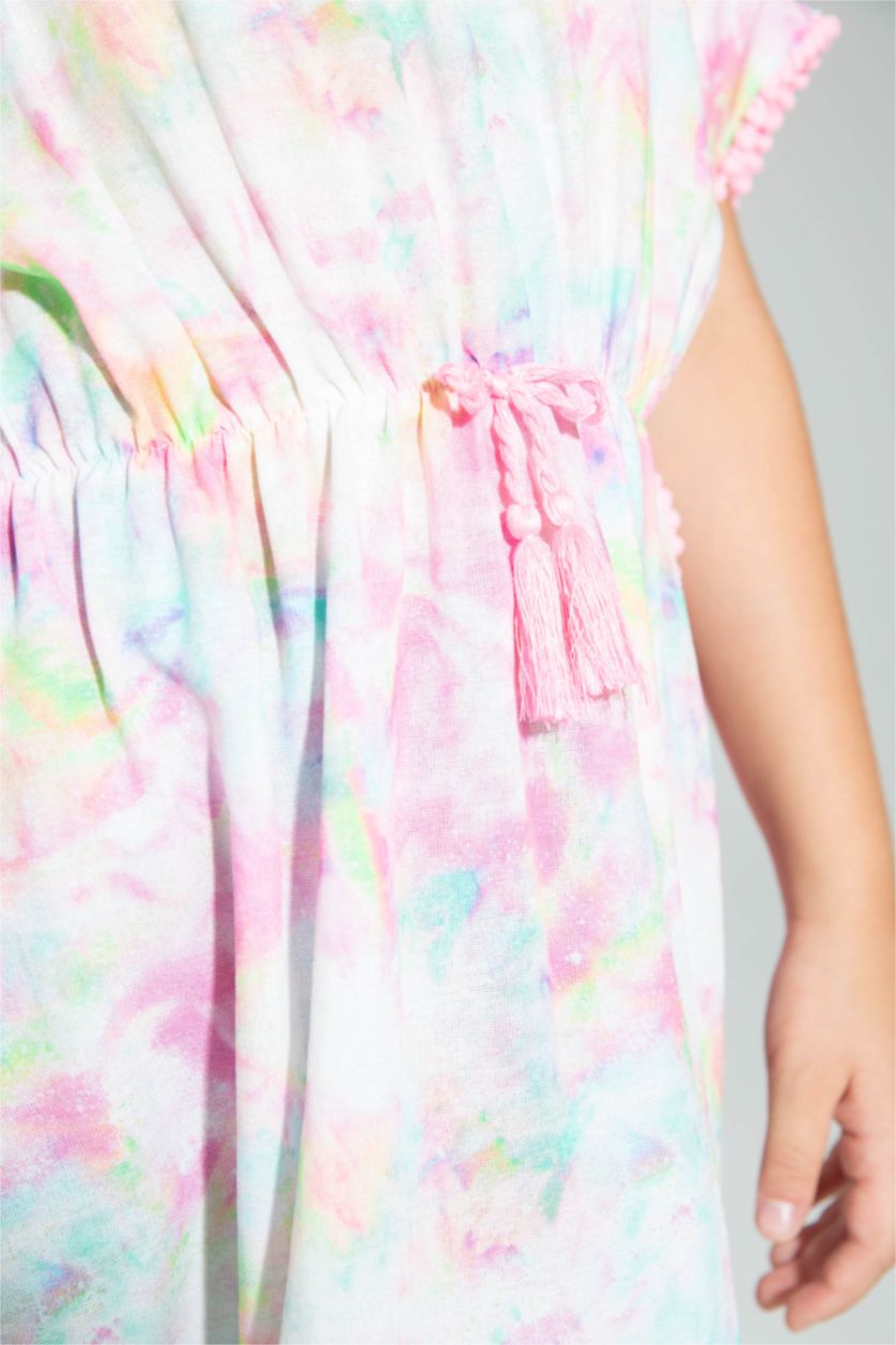 Девочки и подростки Светло-розовый Парео с принтом для девочек