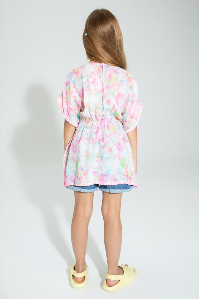 Девочки и подростки Светло-розовый Парео с принтом для девочек