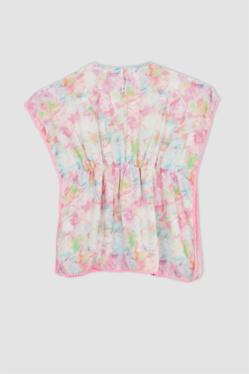 Девочки и подростки Светло-розовый Парео с принтом для девочек