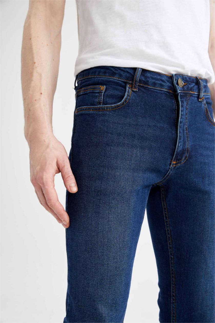 HOMME Bleu Foncé Jean Sergio Regular Fit à taille normale et jambes tubulaires