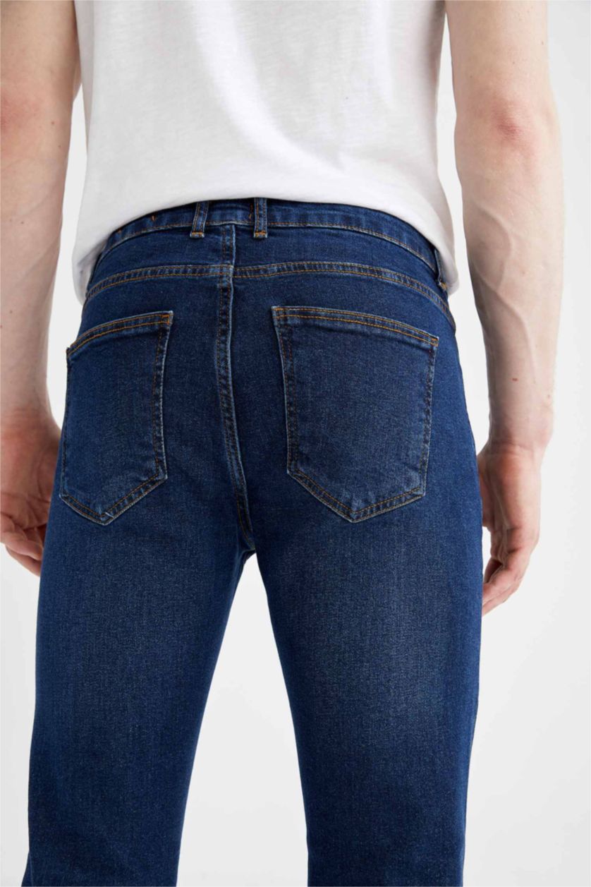 HOMME Bleu Foncé Jean Sergio Regular Fit à taille normale et jambes tubulaires