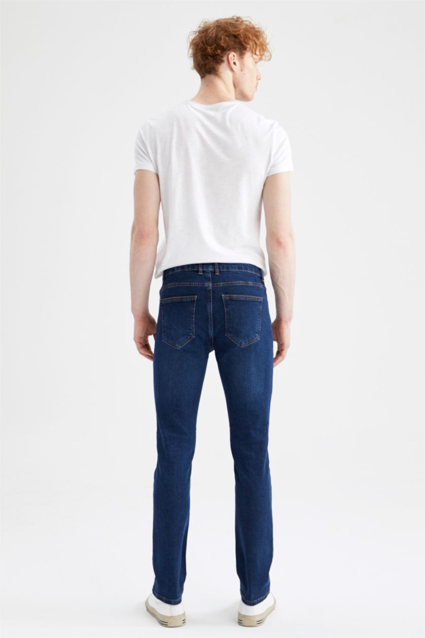 HOMME Bleu Foncé Jean Sergio Regular Fit à taille normale et jambes tubulaires