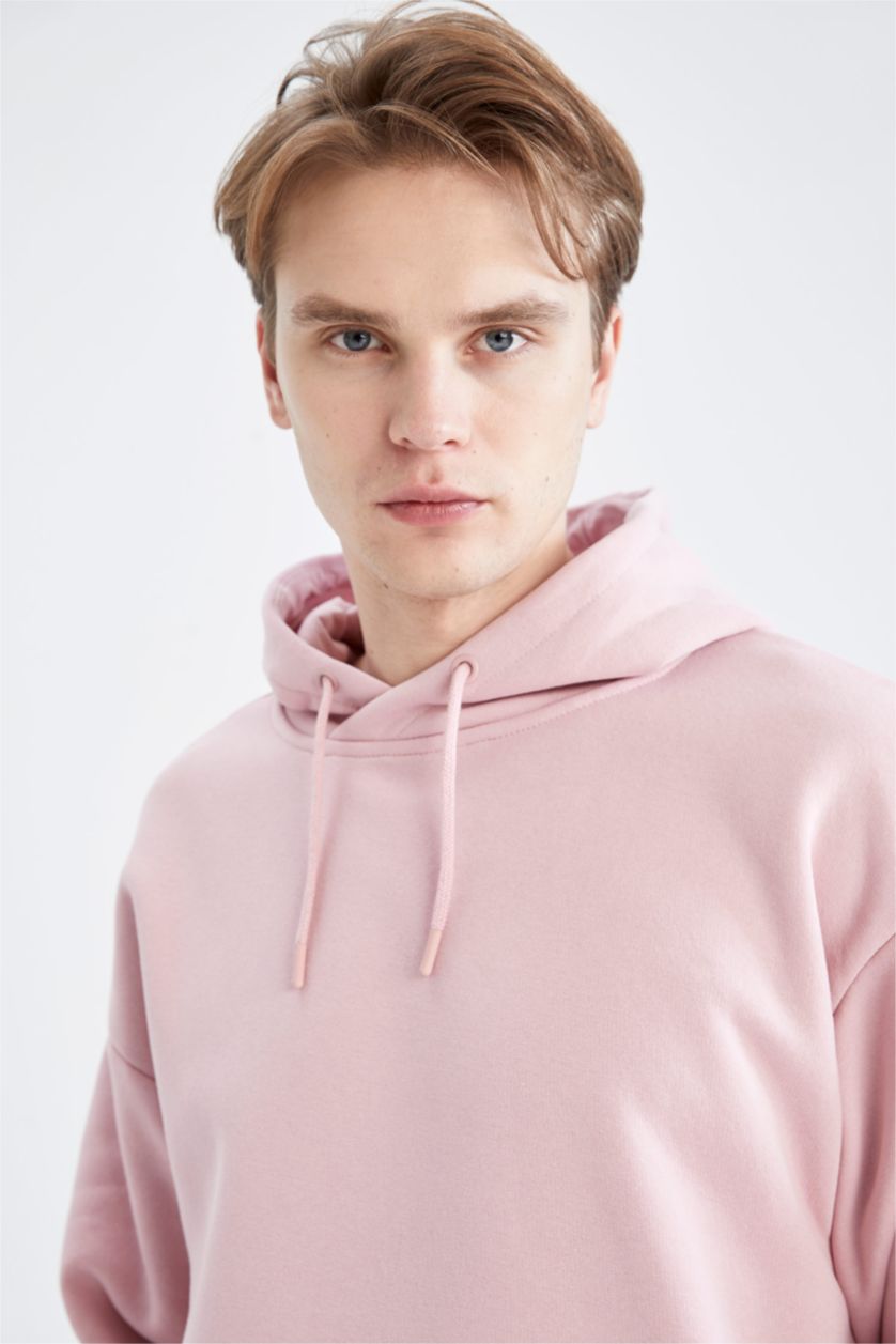 Erkek Pembe Oversıze Sweatshirt