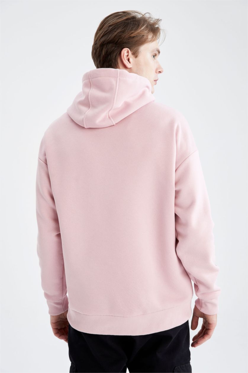Erkek Pembe Oversıze Sweatshirt