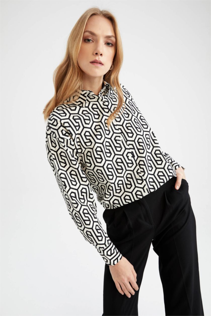 FEMME Écru Chemise oversize en popeline à manches longues