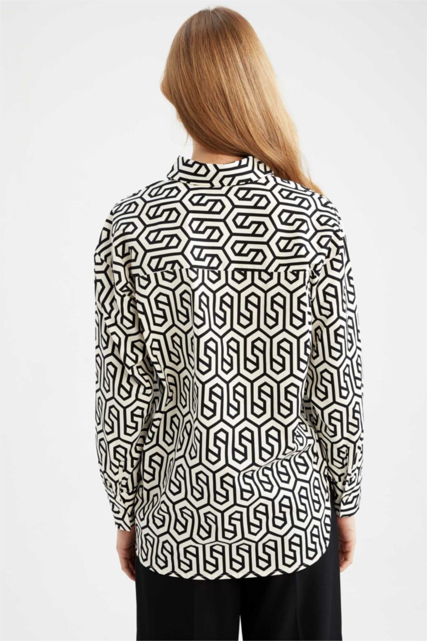 FEMME Écru Chemise oversize en popeline à manches longues