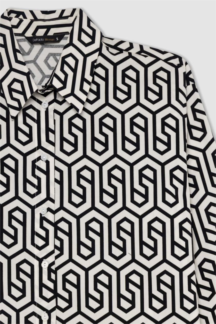 FEMME Écru Chemise oversize en popeline à manches longues