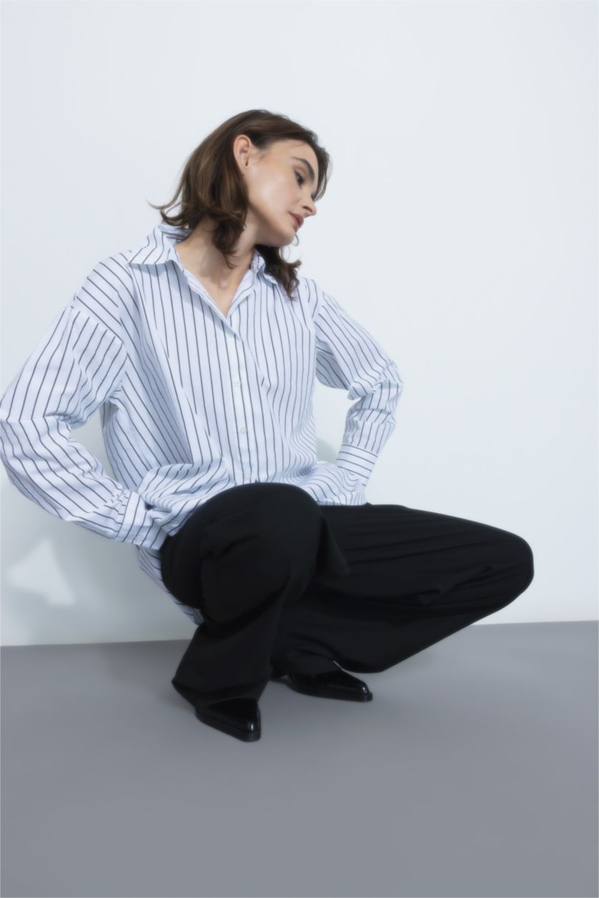 FEMME Blanc Chemises à manches longues Popeline Col De Chemise