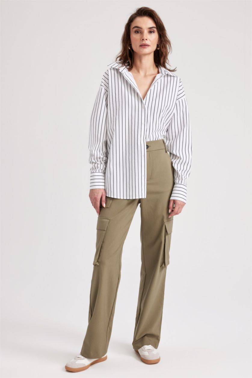 FEMME Blanc Chemises à manches longues Popeline Col De Chemise