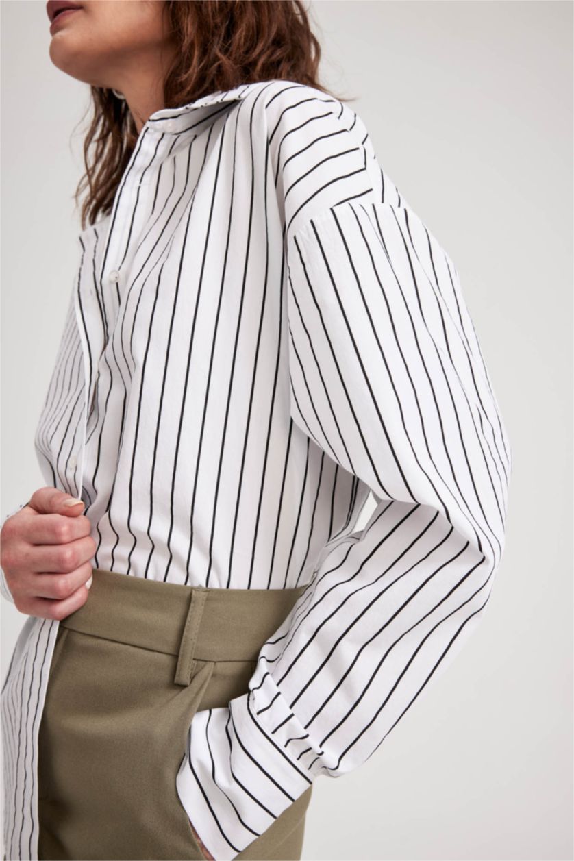 FEMME Blanc Chemises à manches longues Popeline Col De Chemise