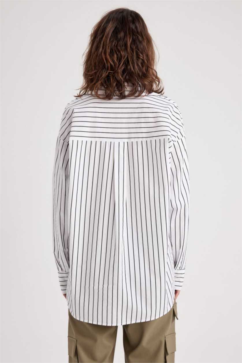 FEMME Blanc Chemises à manches longues Popeline Col De Chemise