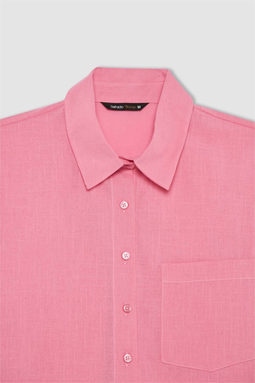 FEMME Rose Regular Fit Single Pocket Long Sleeve Shirt