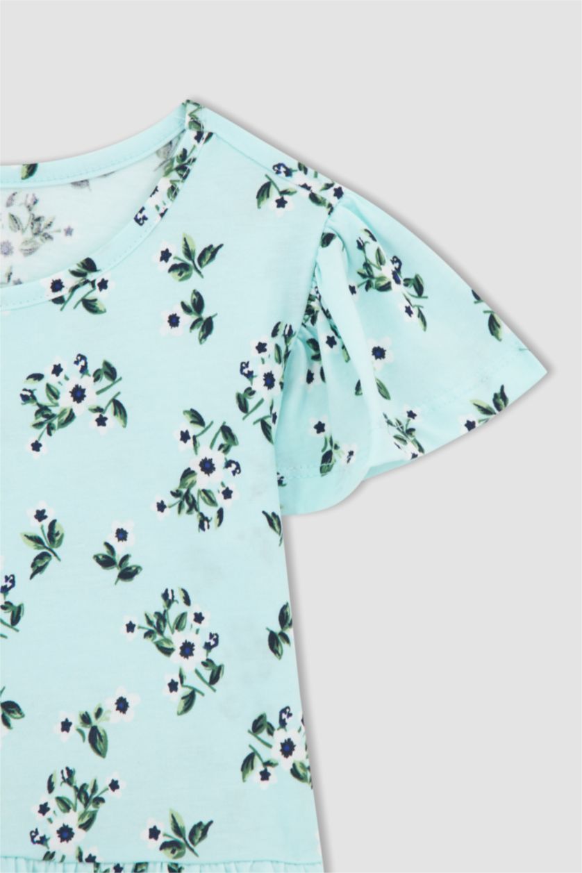 GIRLS & TEENS Aqua Girl Regular Fit Patterned Cotton Summer Dress