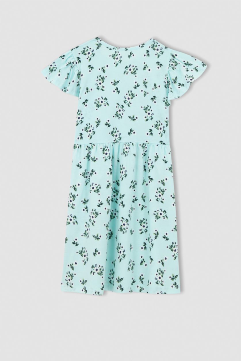 GIRLS & TEENS Aqua Girl Regular Fit Patterned Cotton Summer Dress