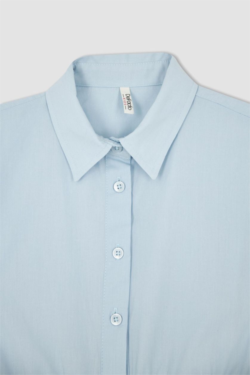 GIRLS & TEENS Light Blue Girl Regular Fit Short Sleeve Frill Detail Midi Dress