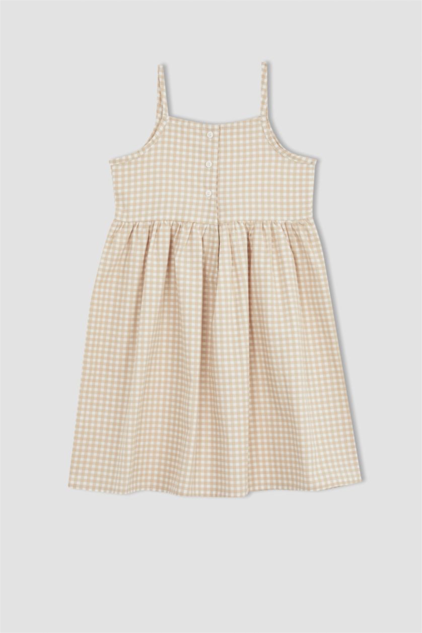 GIRLS & TEENS Beige Girl Regular Fit Strappy Poplin Dress