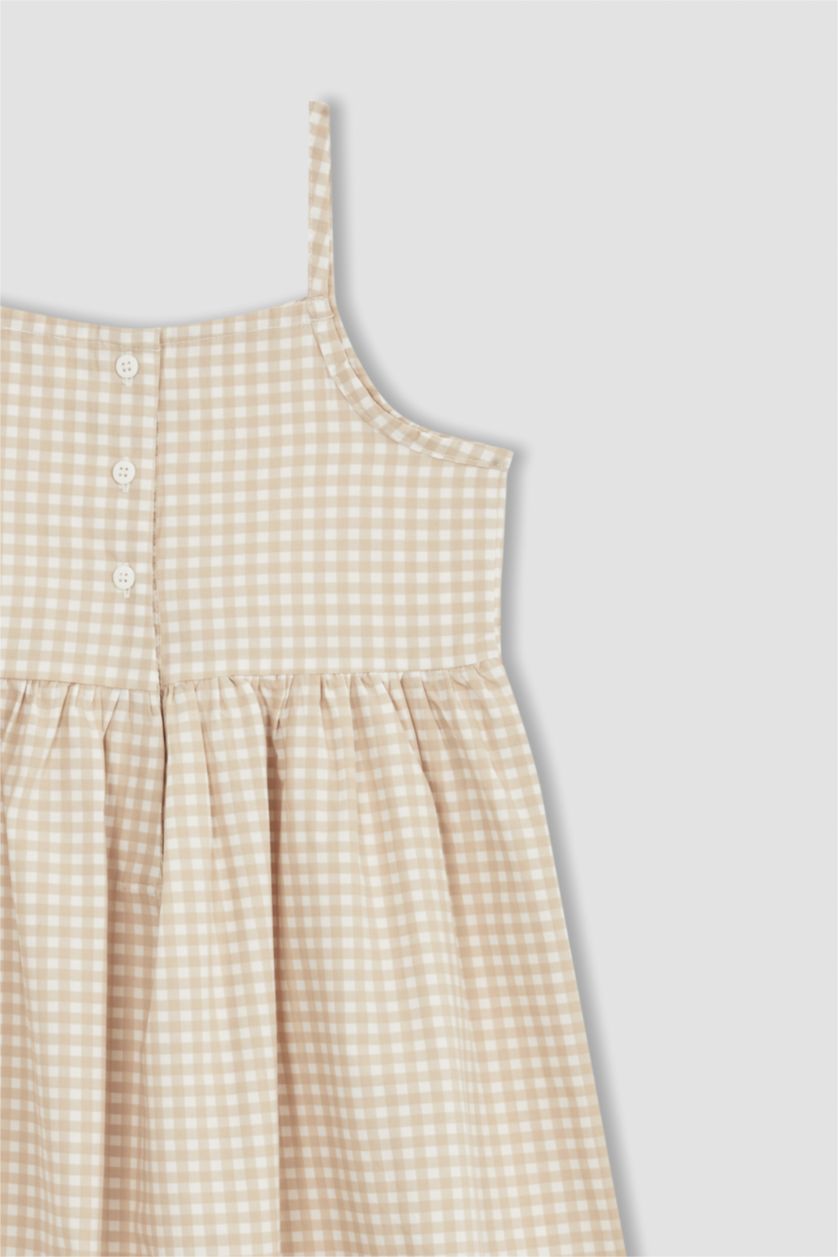 GIRLS & TEENS Beige Girl Regular Fit Strappy Poplin Dress