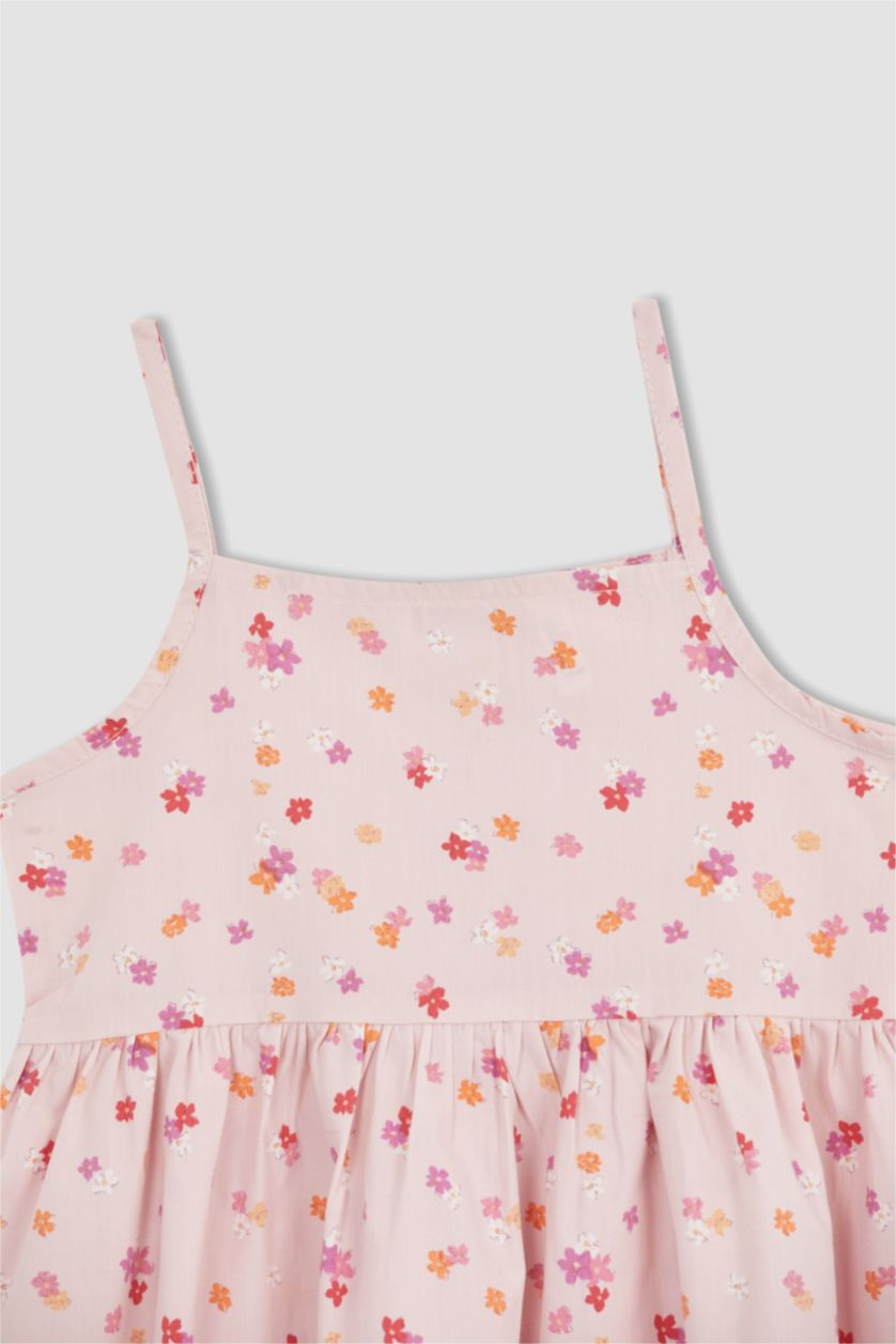 GIRLS & TEENS Pink Girl Regular Fit Strappy Poplin Dress