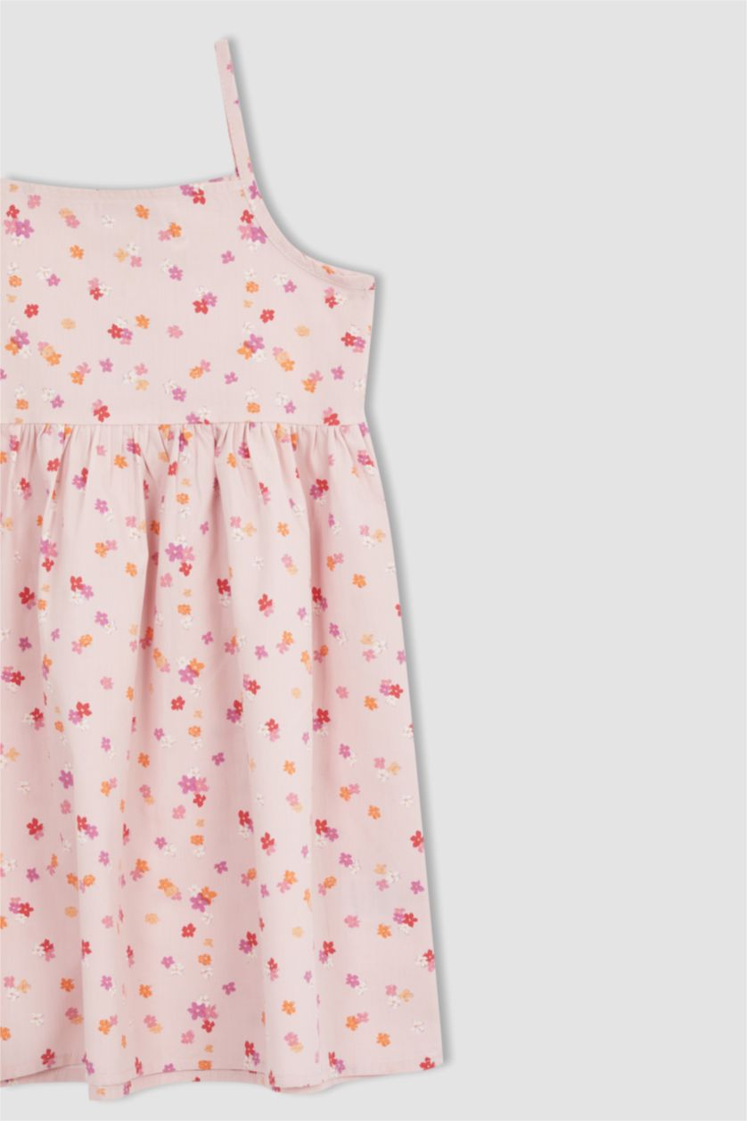 GIRLS & TEENS Pink Girl Regular Fit Strappy Poplin Dress