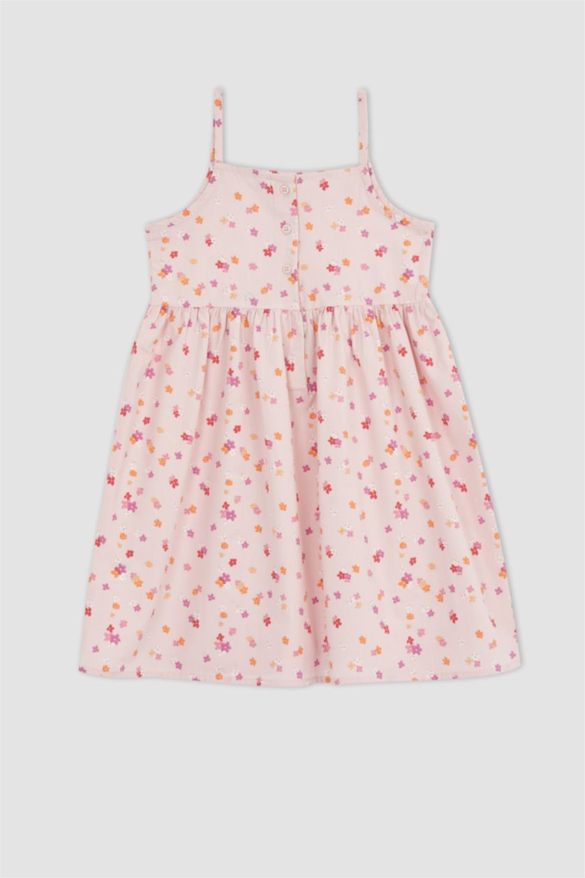 GIRLS & TEENS Pink Girl Regular Fit Strappy Poplin Dress