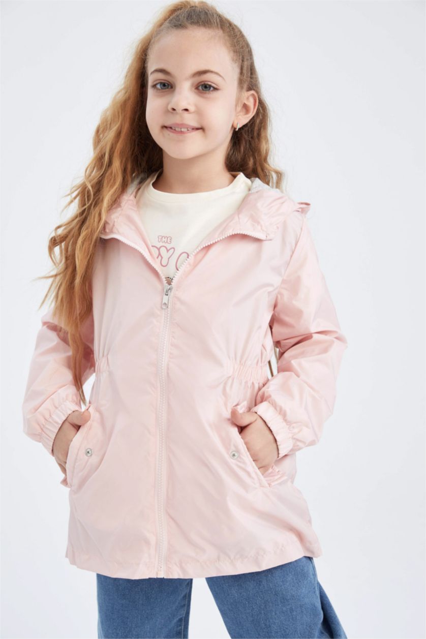 GIRLS & TEENS Light Pink جاكيت مطر قصة عادية