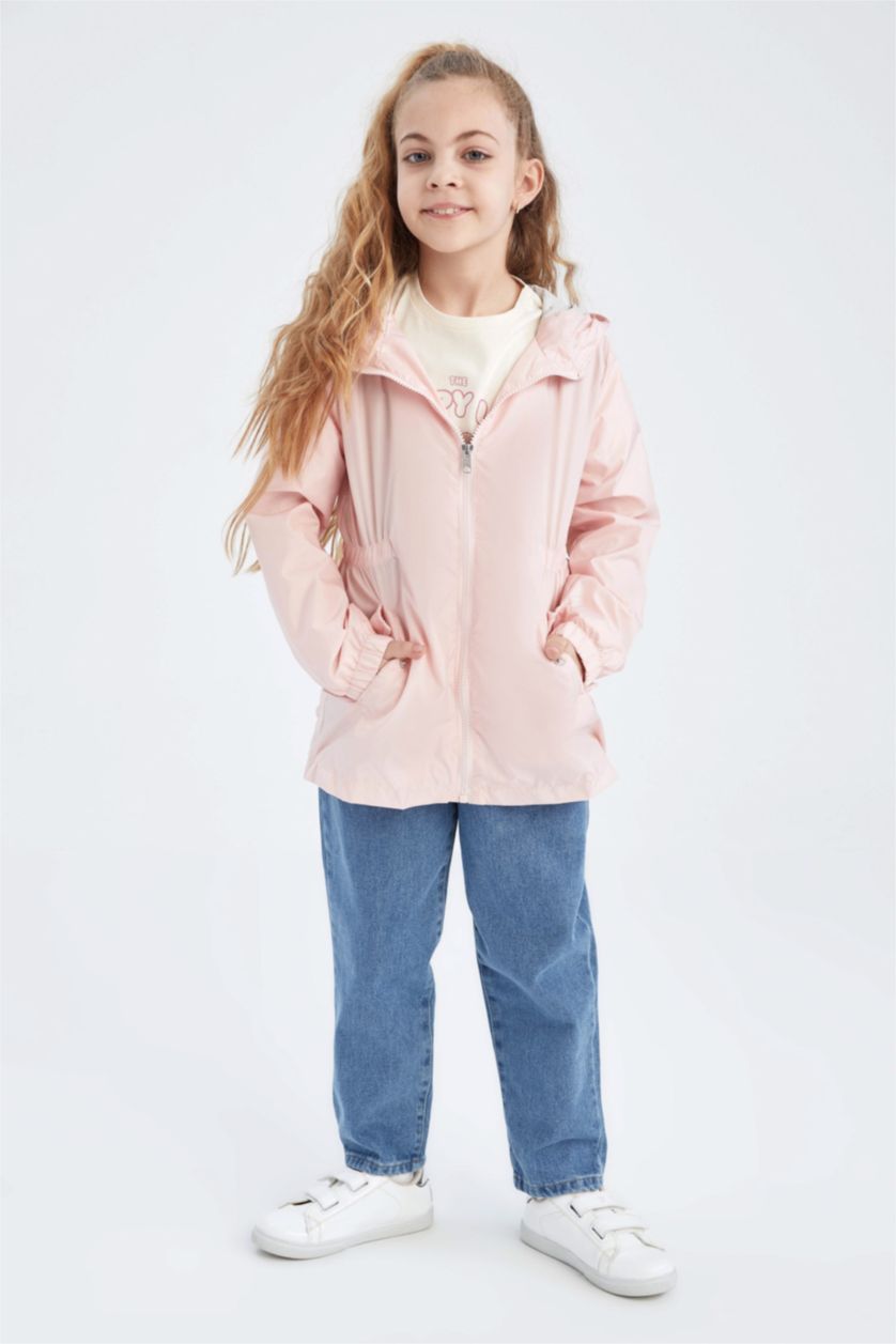 GIRLS & TEENS Light Pink جاكيت مطر قصة عادية