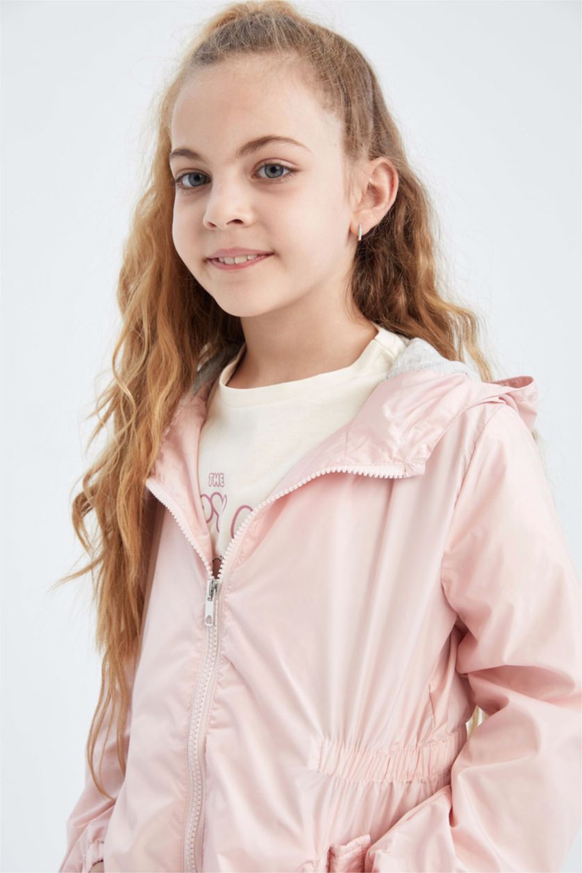 GIRLS & TEENS Light Pink جاكيت مطر قصة عادية