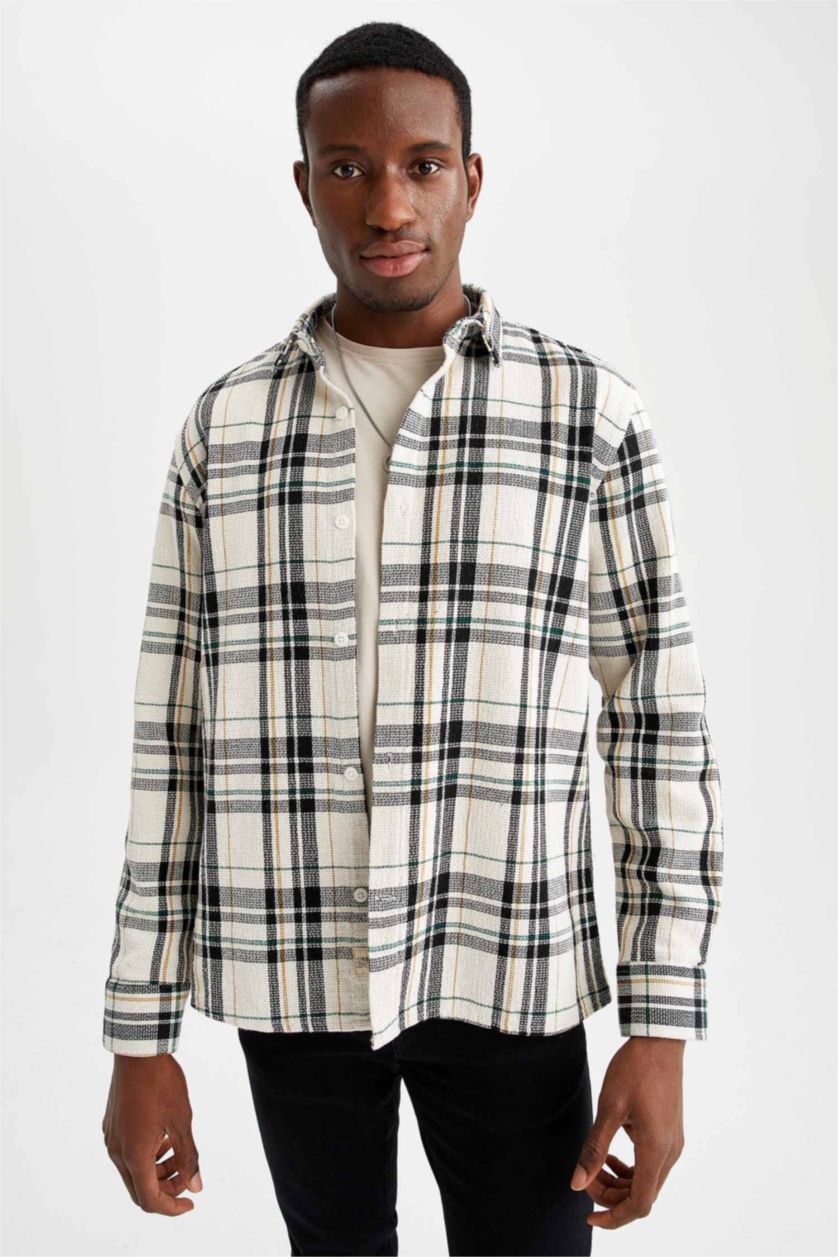 MAN Beige Modern Fit Long Sleeve Shacket