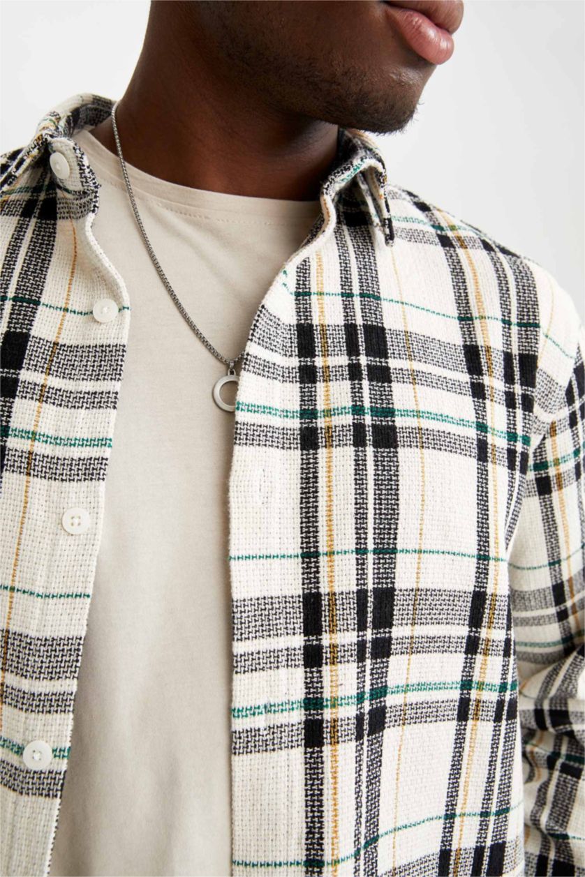 MAN Beige Modern Fit Long Sleeve Shacket