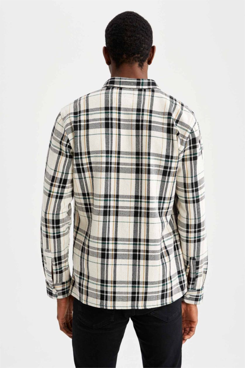 MAN Beige Modern Fit Long Sleeve Shacket