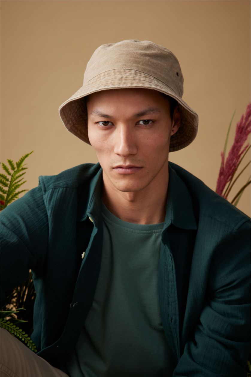 رجالي أخضر غامق قميص كم طويل مودرن فيت بياقة بولو