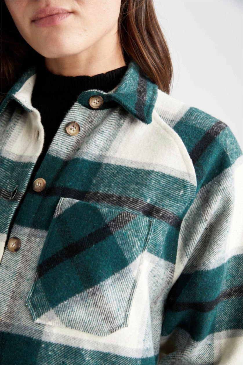 Женщины Зеленый Футболка с длинным рукавом оверсайз для женщин