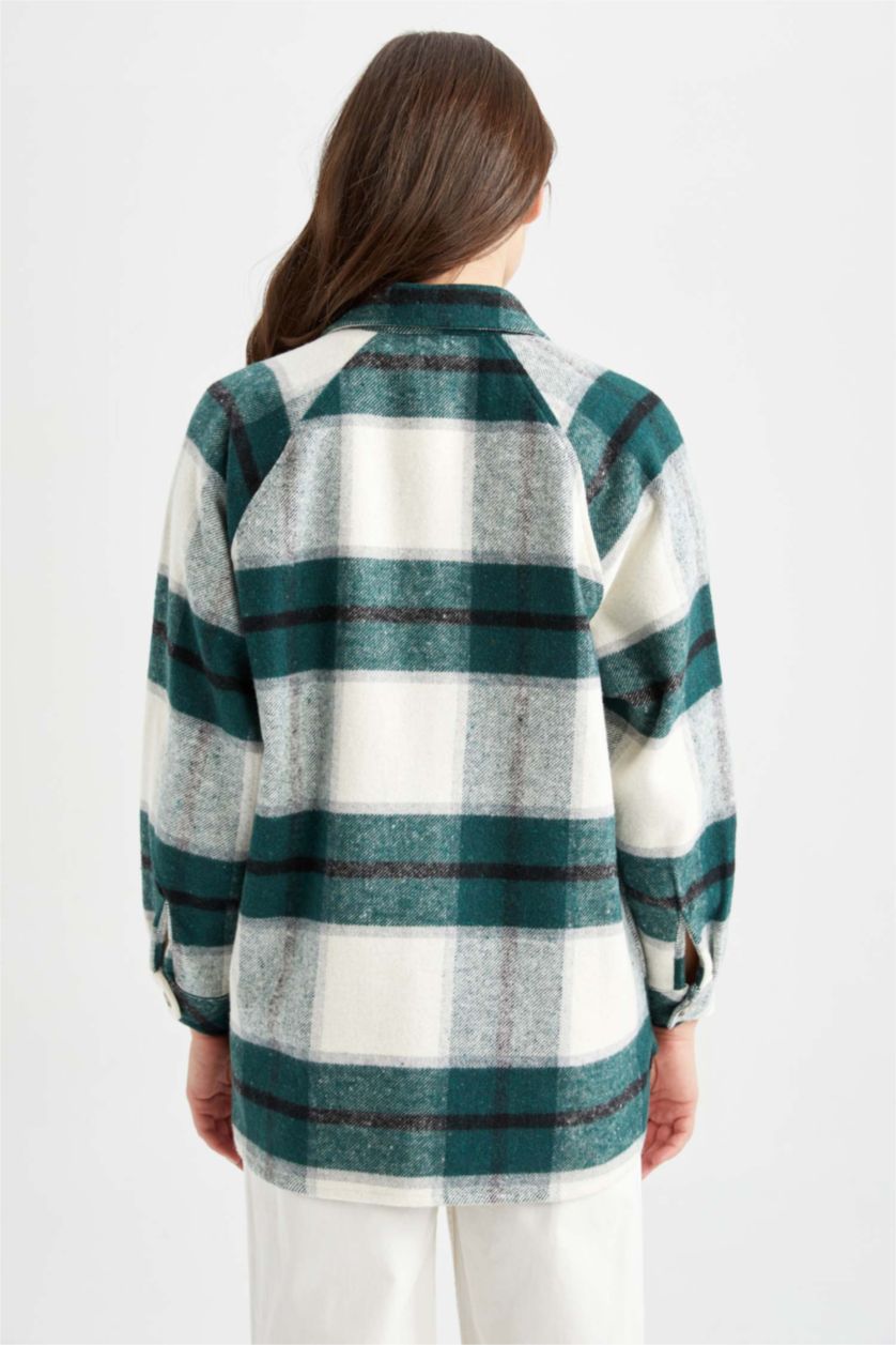 Женщины Зеленый Футболка с длинным рукавом оверсайз для женщин