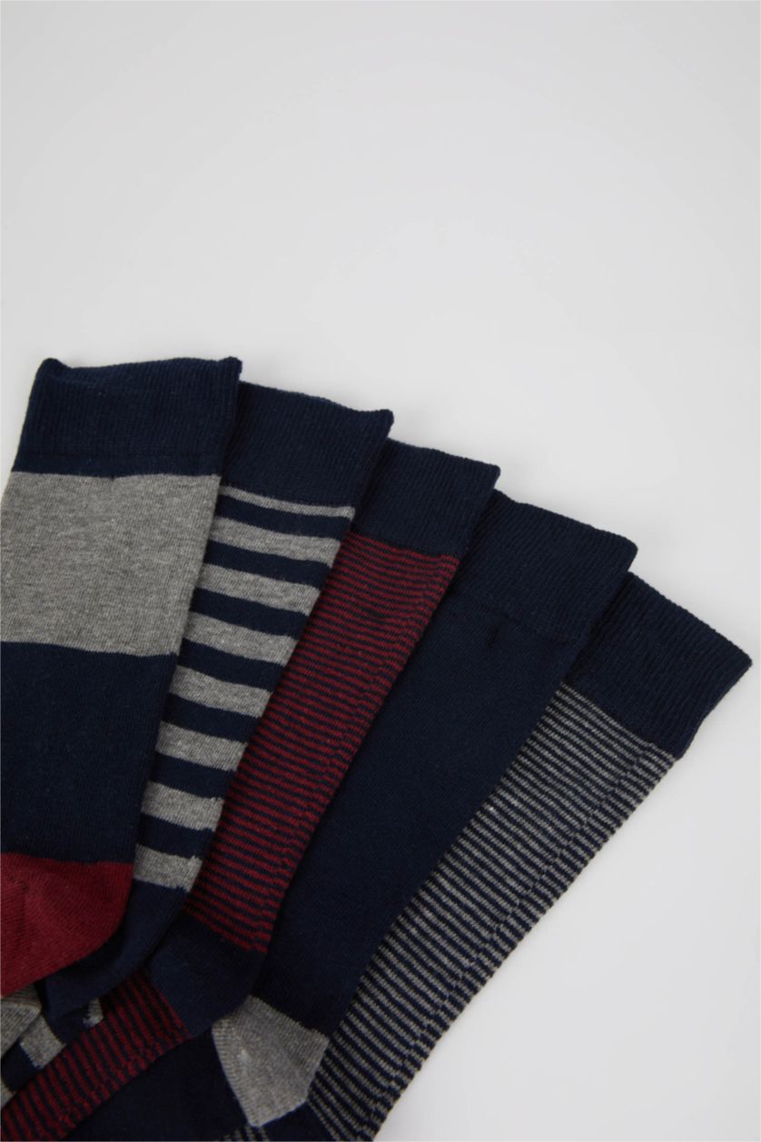 HOMME Karma Lot de 5 paires de chaussettes longues en coton à motifs pour homme