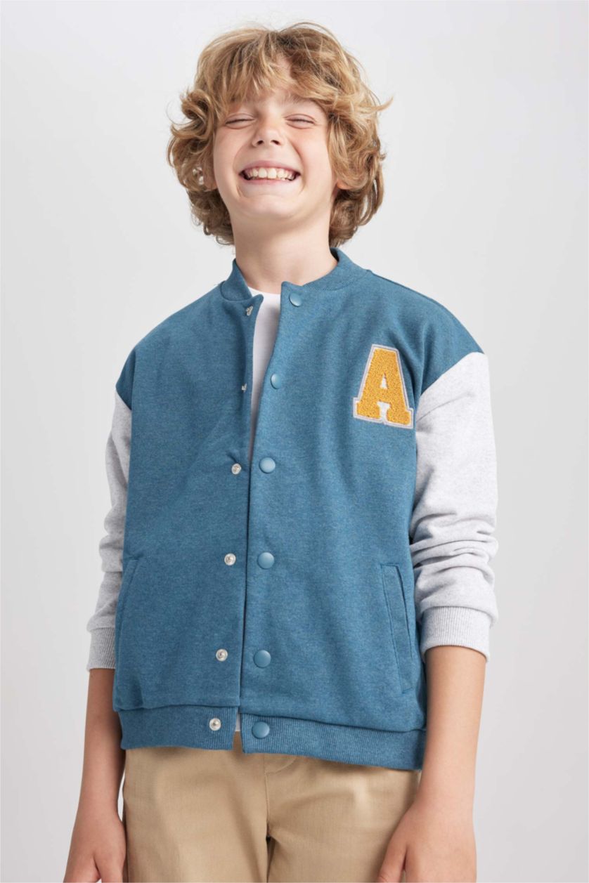 أولاد ميلانج بترولي جاكيت قصة عادية بياقة كوليج