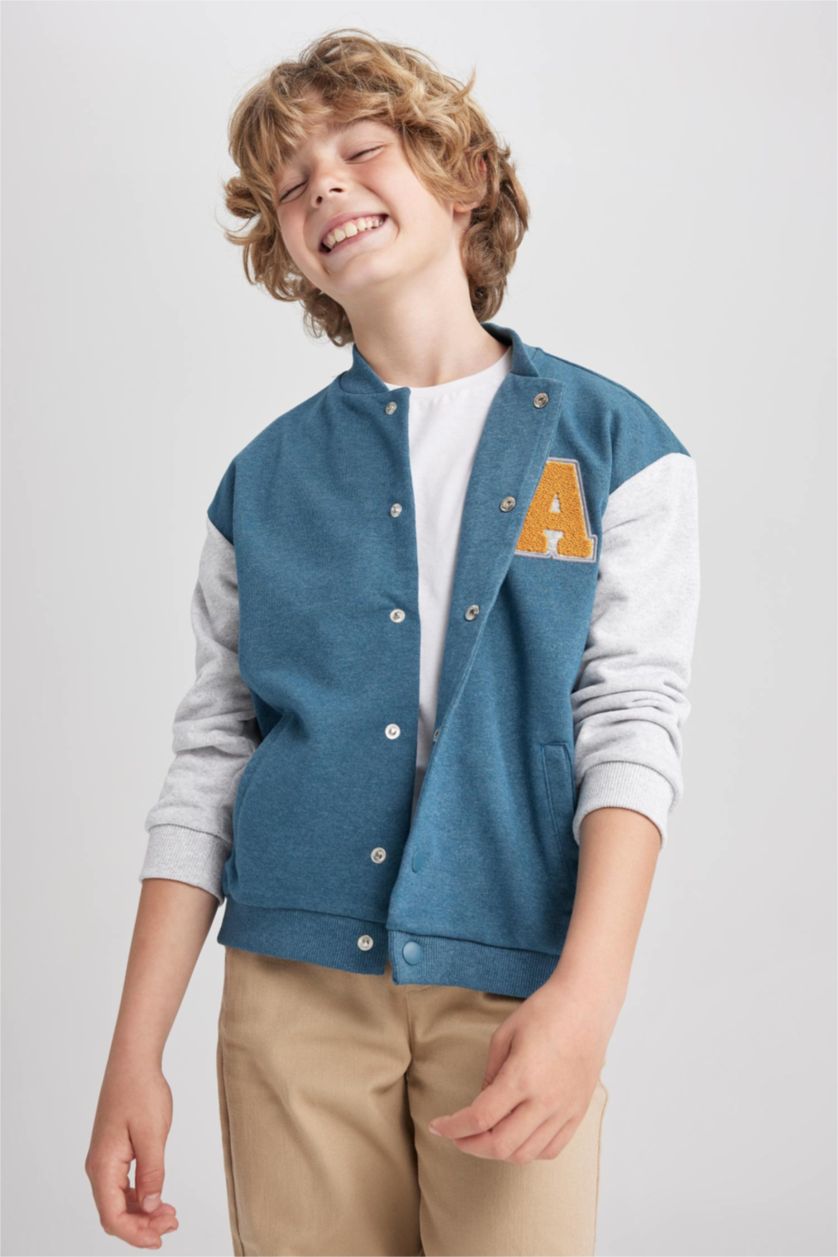 أولاد ميلانج بترولي جاكيت قصة عادية بياقة كوليج