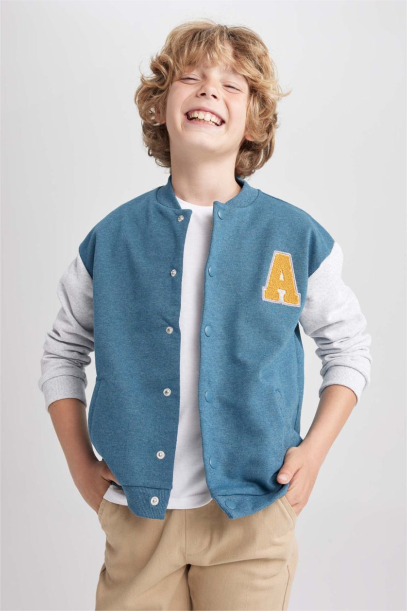 أولاد ميلانج بترولي جاكيت قصة عادية بياقة كوليج