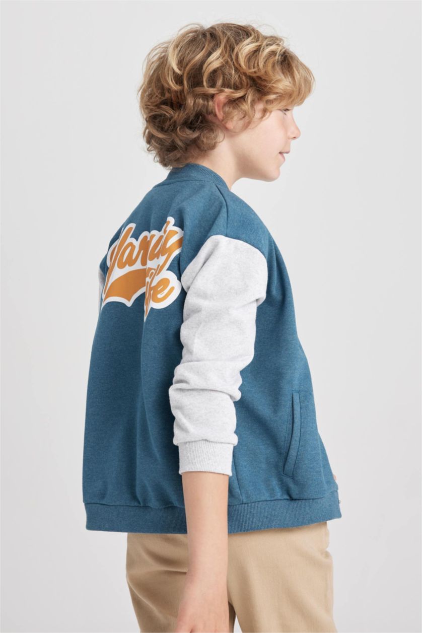 أولاد ميلانج بترولي جاكيت قصة عادية بياقة كوليج