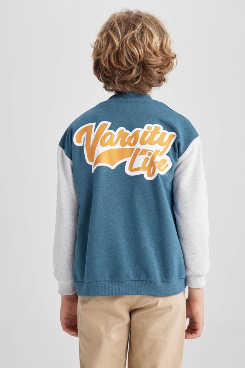 أولاد ميلانج بترولي جاكيت قصة عادية بياقة كوليج