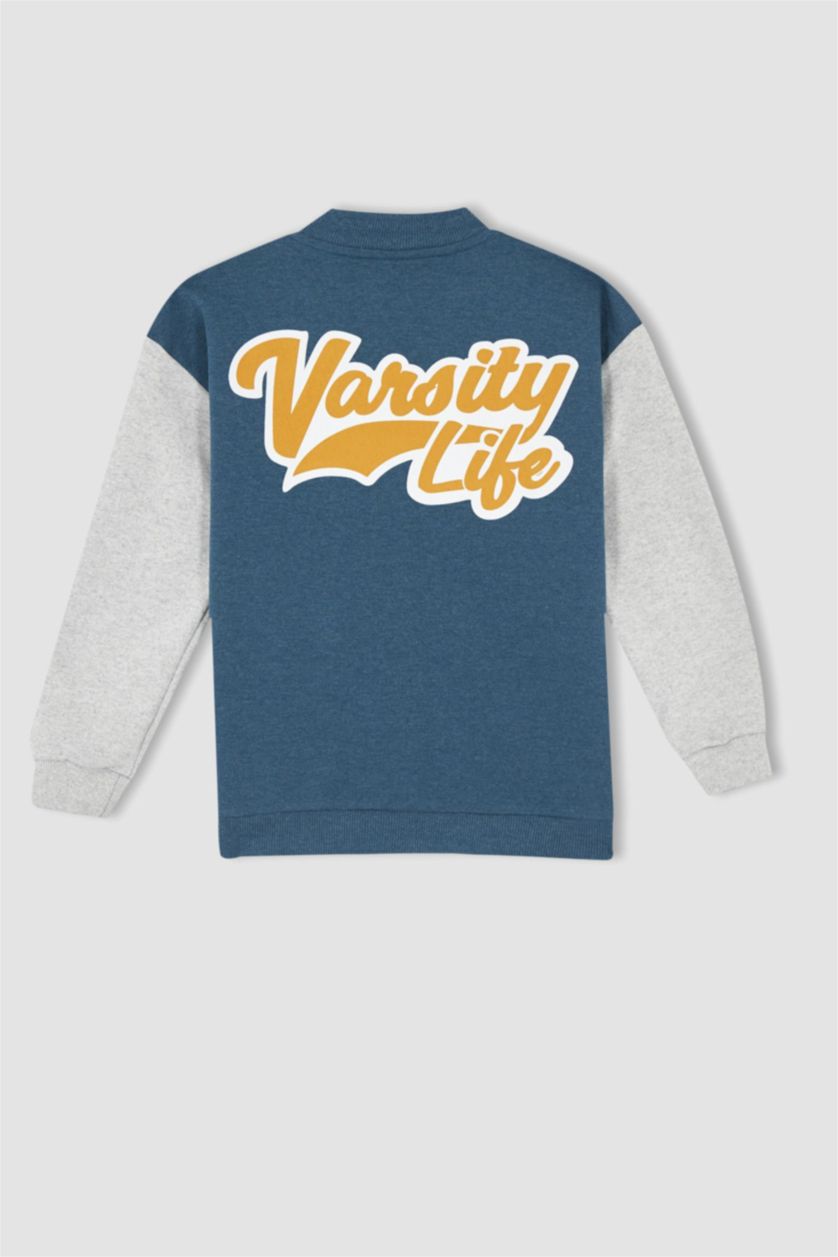 أولاد ميلانج بترولي جاكيت قصة عادية بياقة كوليج