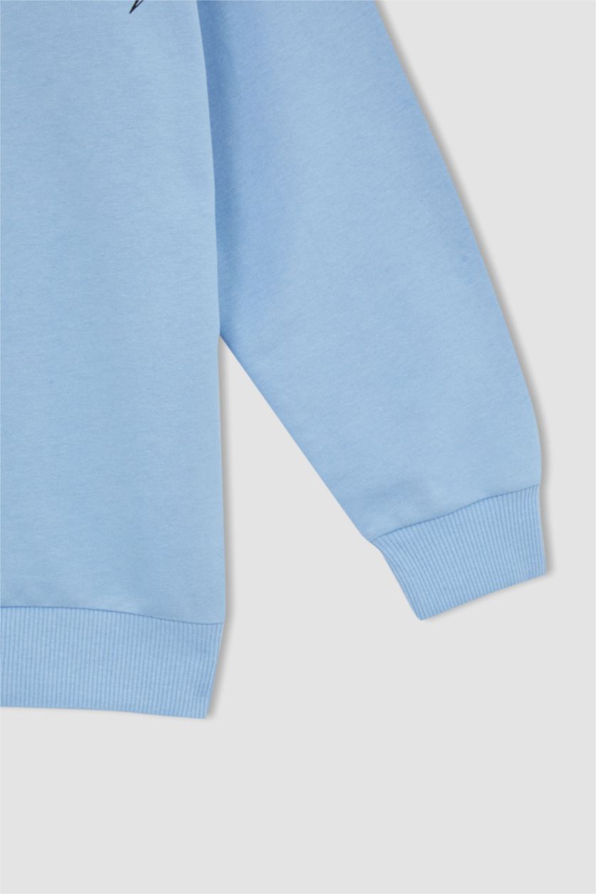 GARÇONS Bleu Sweat-shirt oversize imprimé à col rond dans le dos pour garçon
