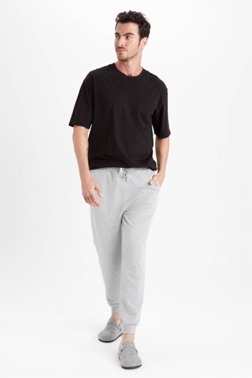 رجال ميلانج رمادي بنطلون ديفاكتو فيت قصة عادية