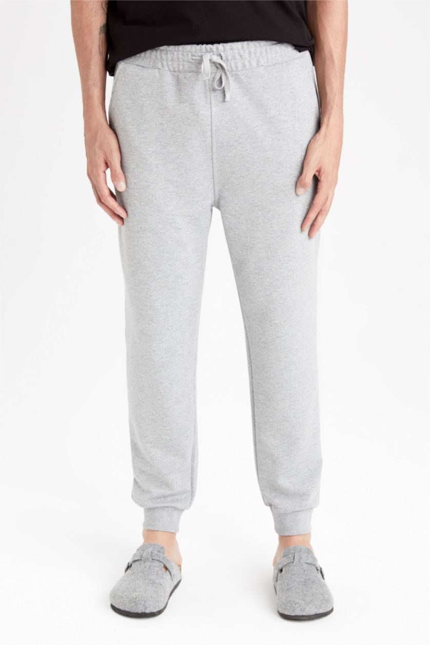 رجال ميلانج رمادي بنطلون ديفاكتو فيت قصة عادية