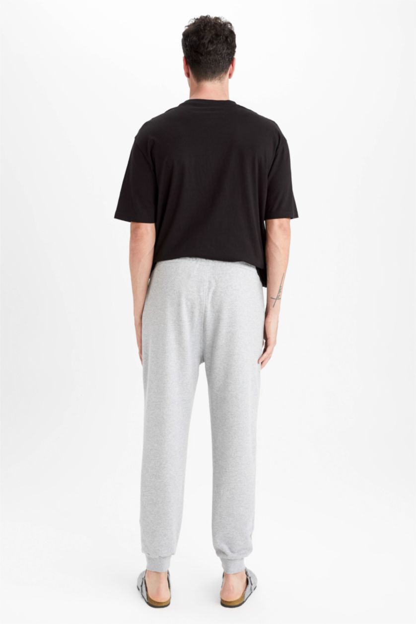 رجال ميلانج رمادي بنطلون ديفاكتو فيت قصة عادية