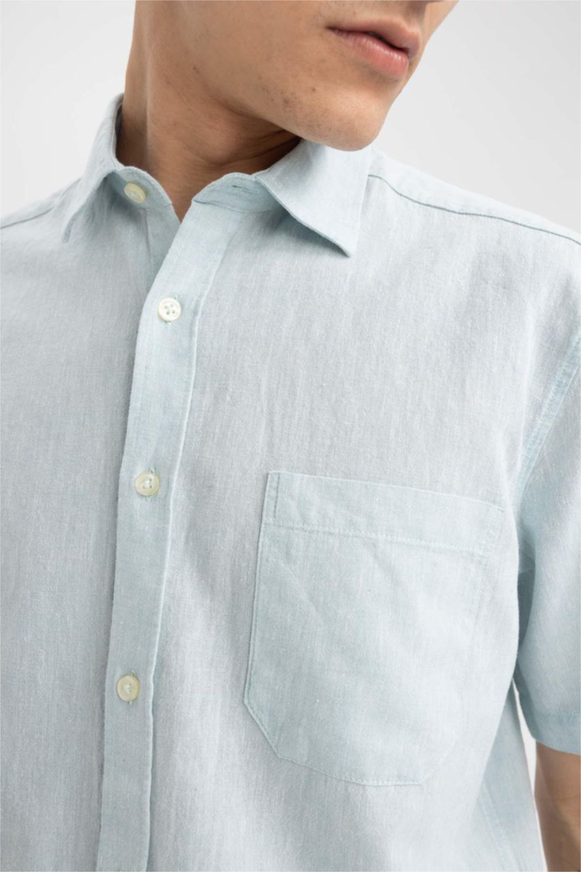 رجال نعناع قميص بولو كتاني نص كم قصة عادية